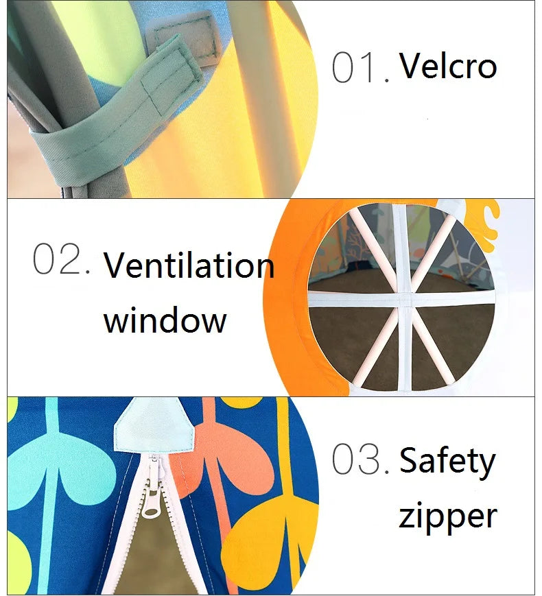 Children Indoor Kids Preschool Kindergarten Playhouse Round Yurt Circular Castle Folding Dinosaur Dome Play House Tent Good Vibrations