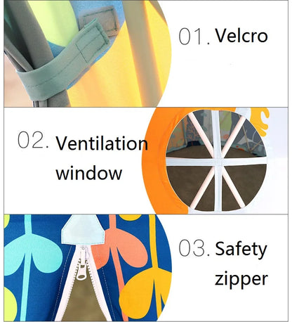 Children Indoor Kids Preschool Kindergarten Playhouse Round Yurt Circular Castle Folding Dinosaur Dome Play House Tent Good Vibrations