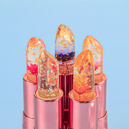 Transparent Long Lasting Moisturizing Flower Lip Stick Lip Care Makeup Cosmetic Jelly Lipsticks Lip Balm Good Vibrations