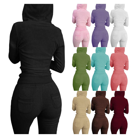 Custom High Waisted Tracksuit Casual Solid 3pc Women Set Jogger Skiny Long Sleeve 3 Piece Suit Fall Clothing for Women Ladies Good Vibrations