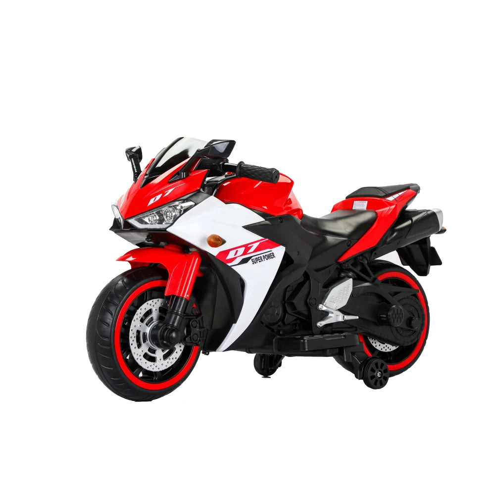 12 V Kids toys motorcycle/Kids electric car for Boys Girls with Training Wheels/manual throttle/ drive by hand/Lighting  wheels Good Vibrations