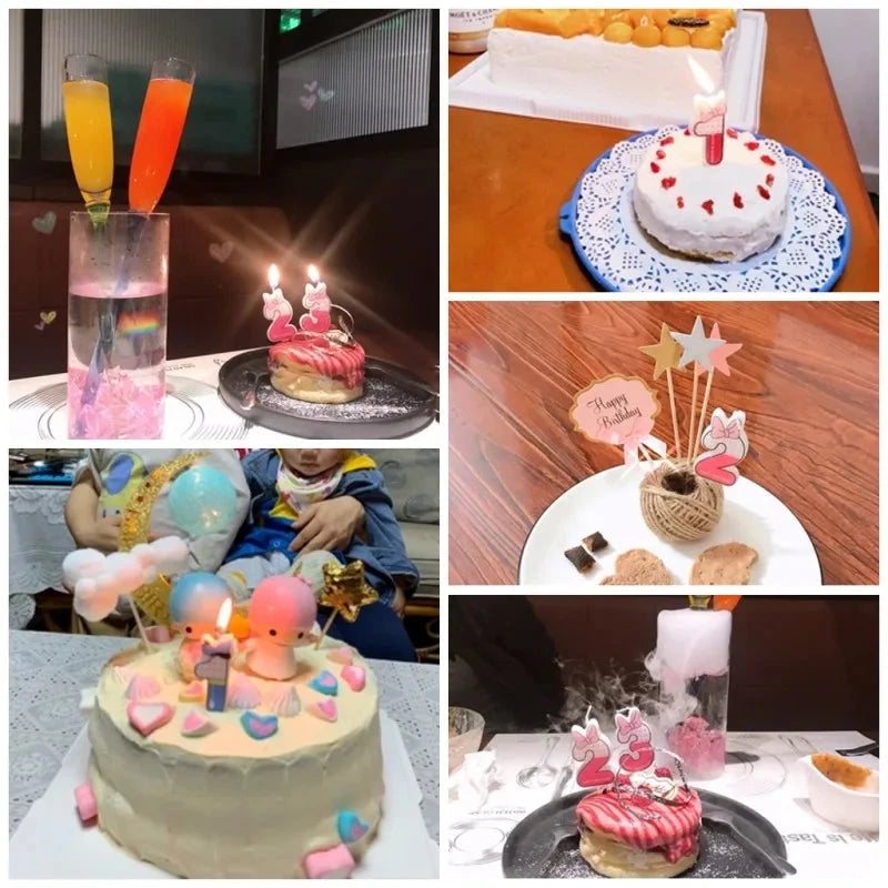 Birthday Candle Mouse Party Decorations Number Candle Cake Toppers Decorations for Home Kids's Gift Candle DIY Cake Flags Good Vibrations