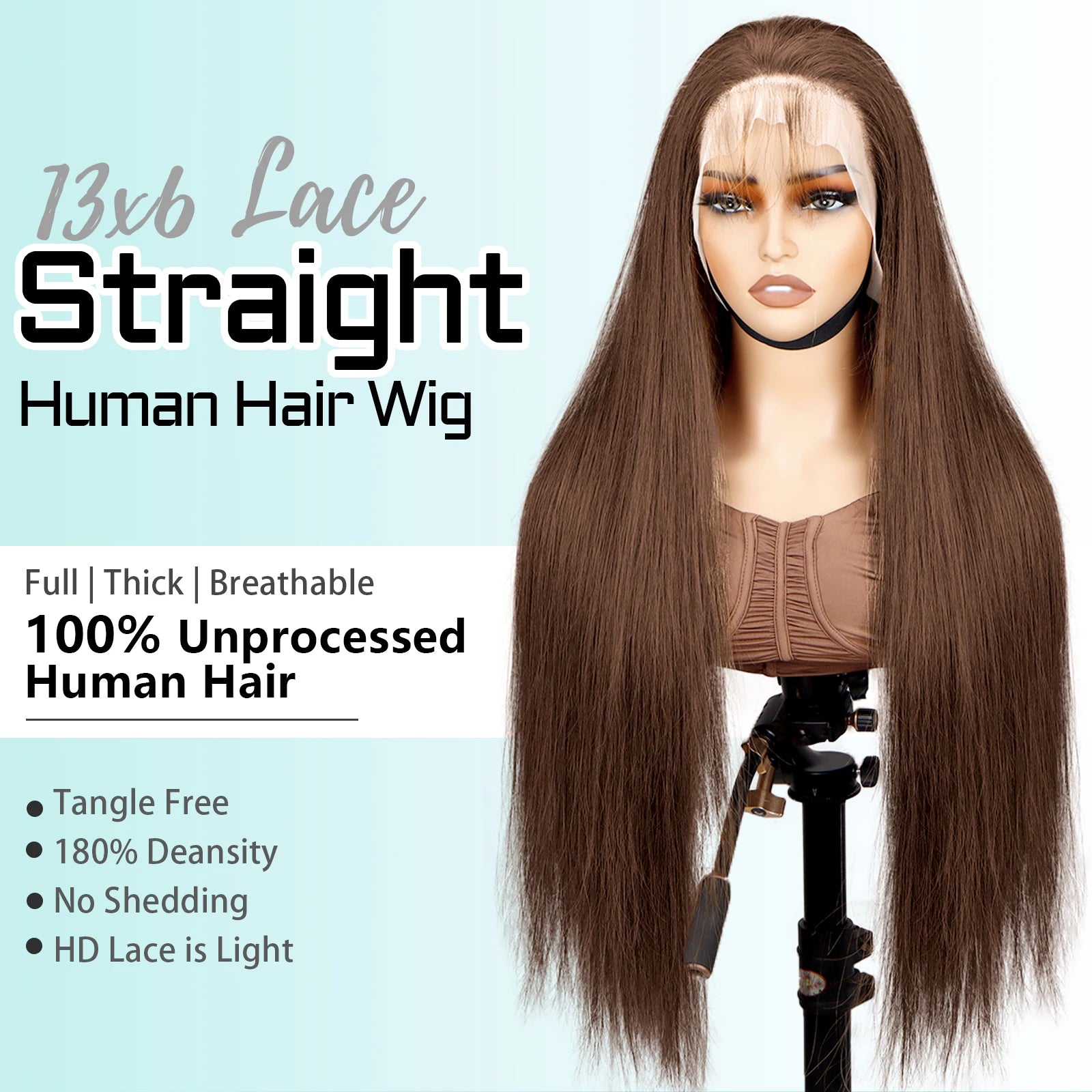 Wholesale Sale 30 Inches Brown Hair Wigs 13*6 Lace Frontal Straight Hair Wig 180% Density Human Hair Pre Plucked with Baby Hair Good Vibrations