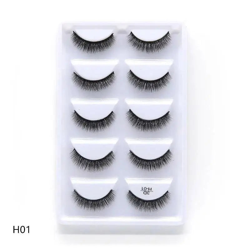 5 Pairs Multipack 3D Soft Mink Hair False Eyelashes Handmade Wispy Fluffy Long Lashes Natural Eye Makeup Tools Faux H13 E08 E01 Good Vibrations