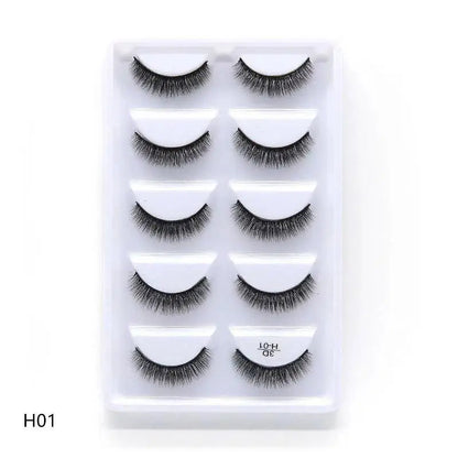 5 Pairs Multipack 3D Soft Mink Hair False Eyelashes Handmade Wispy Fluffy Long Lashes Natural Eye Makeup Tools Faux H13 E08 E01 Good Vibrations