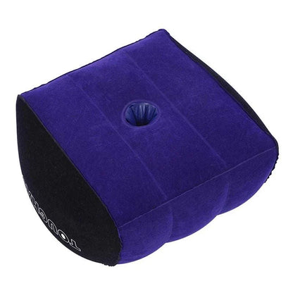 Inflatable wedge cushion for adult games, erotic positions, and couple support.