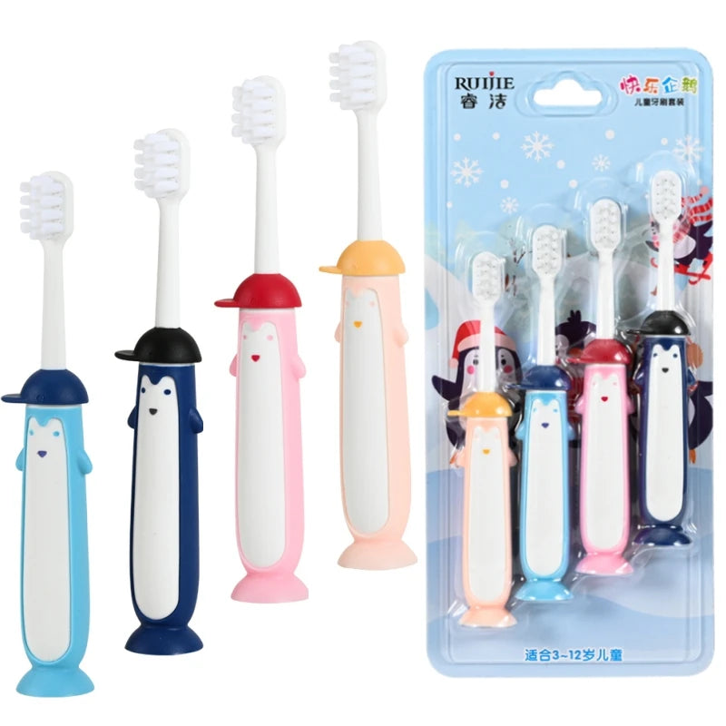 Wholesale Animal Shape Soft Bristle Suction Cup Kid Toothbrush Cartoon Small Head Child Tooth Brush for Baby Use Good Vibrations