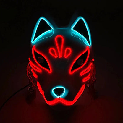 Halloween Carnival Party Costume Decoration Luminous LED Mask Halloween Mask LED Maske Light Up Party Masks for Glow Party Good Vibrations