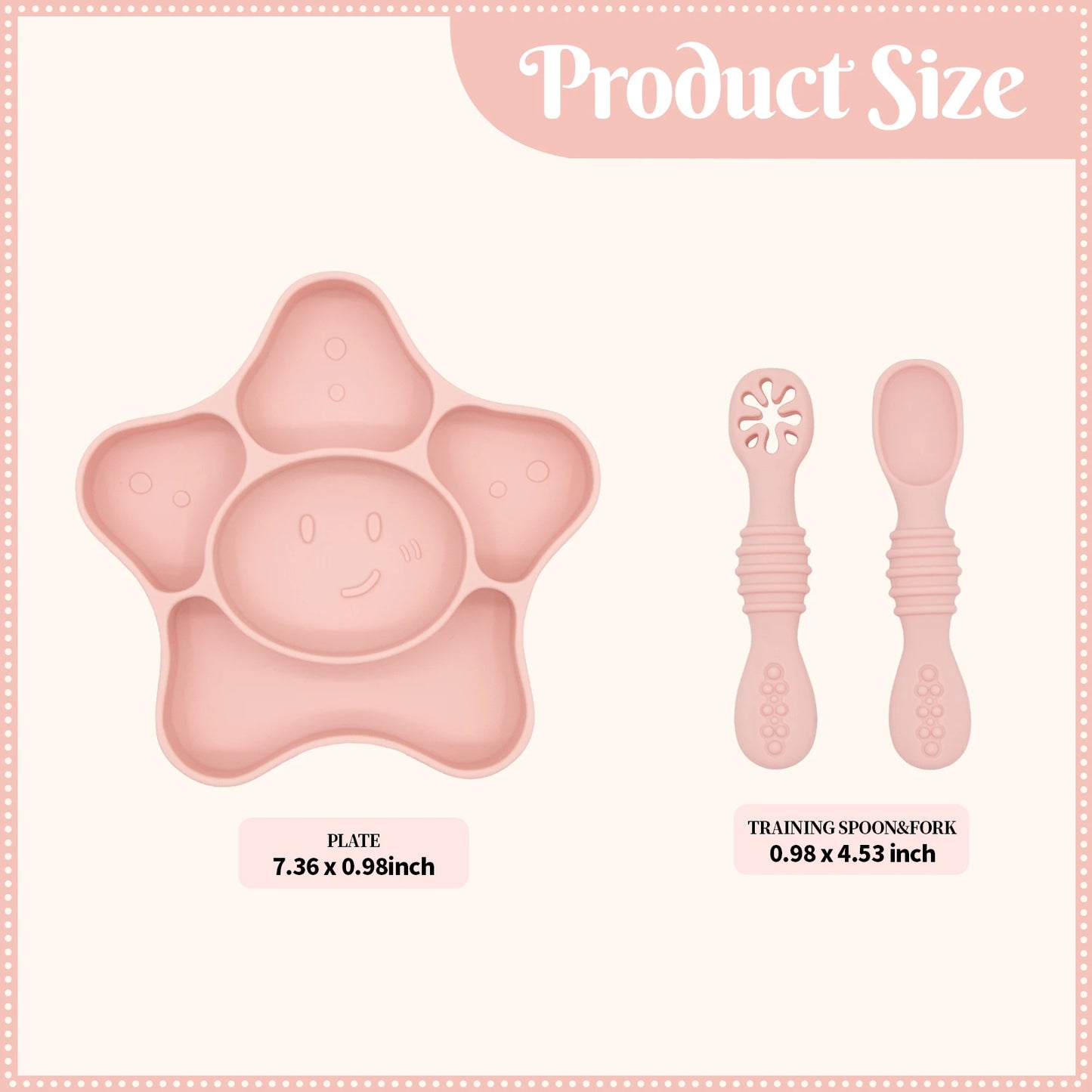 Baby Meal Plate, Baby Suction Cup Silicone Bowl, Children's Complementary Food Plate, Baby Meal Plate, Grid Plate Good Vibrations