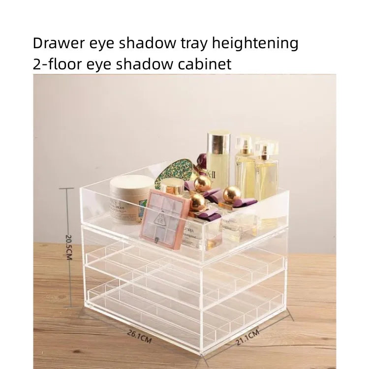 Custom Transparent Acrylic Rectangle Storage Box for Eye Shadow Dresser Powder Cushion Cosmetics-Cosmetic Storage Drawer Good Vibrations