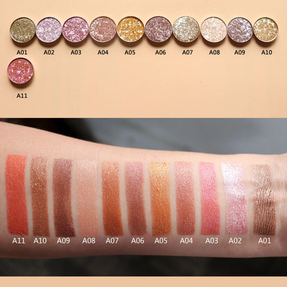 Wholesale Factory Custom Logo Vegan Waterproof Eye Shadow Palette Private Label Shape DIY Shimmer Matte Glitter Eyeshadow Good Vibrations