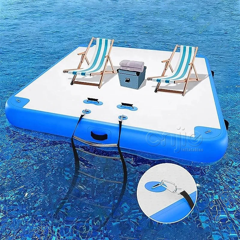 Jet Ski Pier Float Deck Inflatable Pier Platform Line Stitching Inflatable Yacht Pier Floating Good Vibrations