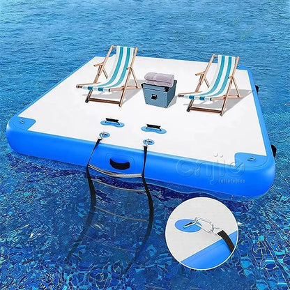 Jet Ski Pier Float Deck Inflatable Pier Platform Line Stitching Inflatable Yacht Pier Floating Good Vibrations