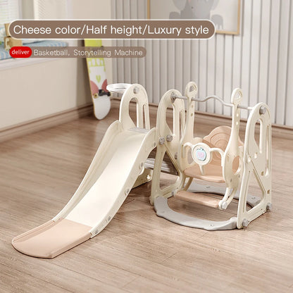 Children's Indoor Playground Equipment Plastic Swing Slide Set & Playhouse Combination for Park Usage Inflatable Type Good Vibrations