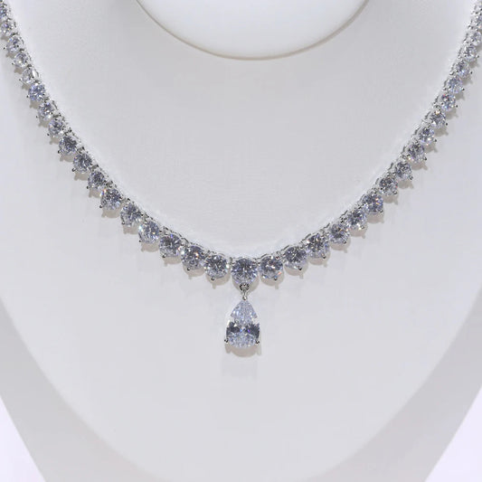 High quality zircon earrings and water drop necklace bridal jewelry set and wedding dress accessories Good Vibrations