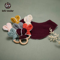 Let's Make Baby Bath Toy Set Double Sided Cotton Blanket Saliva Towel Rabbit Bracelet Toys Baby Bath Gift Products For Kids Good Vibrations