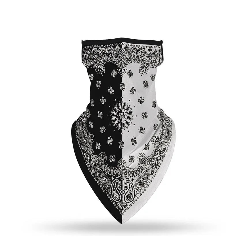 Coexistence Summer UV Protected Polyester Women's Cycling Bandana Breathable Triangle Face Mask Scarf Sun Protection Veil Good Vibrations