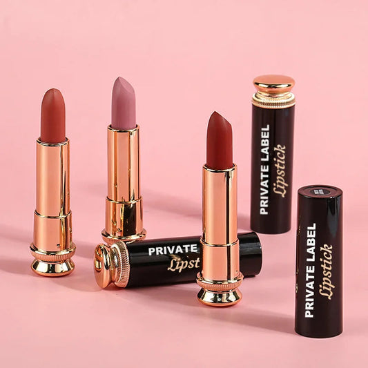 Custom Vegan Cruelty Free High Quality Pigment Velvet Matte Lip Stick Luxury Vegan Makeup Lipstick Private Label Good Vibrations