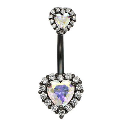 JHJT 14G Heart Belly Button Piercing Navel Ring 316L Surgical Stainless Steel CZ Belly Piercing Ombligo Jewelry for Women Good Vibrations Adult Super Store