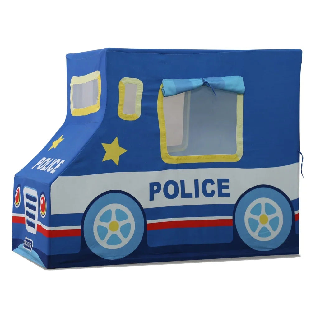 Asweets Indoor Children's Sports Toy Play Tent Cotton Canvas with Wooden Frame Kids Police Station Playhouse Good Vibrations