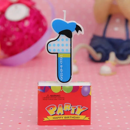 Birthday Candle Mouse Party Decorations Number Candle Cake Toppers Decorations for Home Kids's Gift Candle DIY Cake Flags Good Vibrations