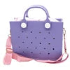 2026 New Arrivals Candy Color EVA Tote Bag for DIY Charms Waterproof Beach Bag Adjustable Strap Casual Travel Shopping Good Vibrations