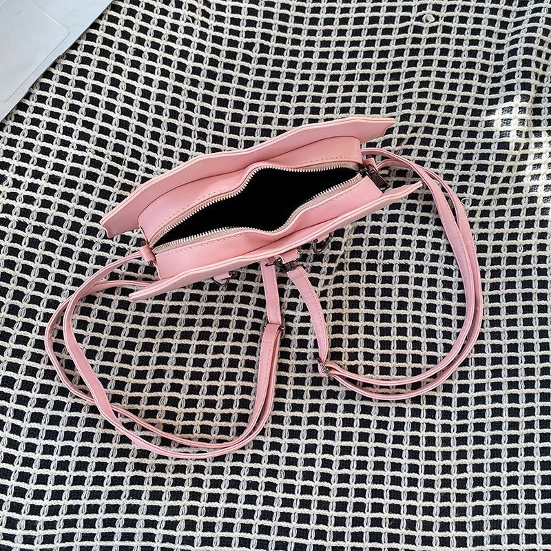 Unique Style Heart Shape PU Leather Backpack for Girls Personality Spider Web Shoulder Bag Purse Backpack Good Vibrations