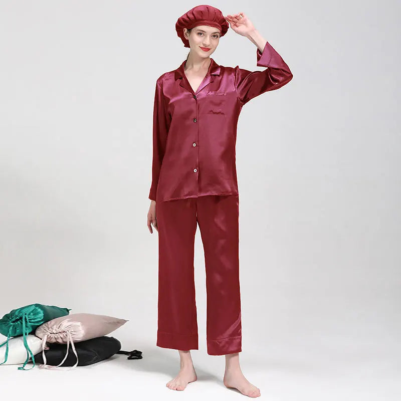 Wholesale 22 Momme Women's Long Sleeve 2 Piece Sets Silk Pajamas Mulberry Silk Pajamas for Women Set Good Vibrations