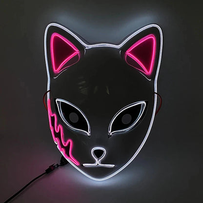 Halloween Carnival Party Costume Decoration Luminous LED Mask Halloween Mask LED Maske Light Up Party Masks for Glow Party Good Vibrations