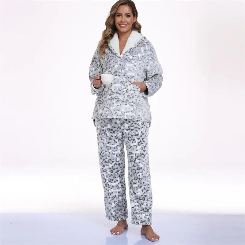 Free Shipping Winter Pajamas for Women Set Spandex 2 Piece Loungewear Women Print Sleepwear Good Vibrations