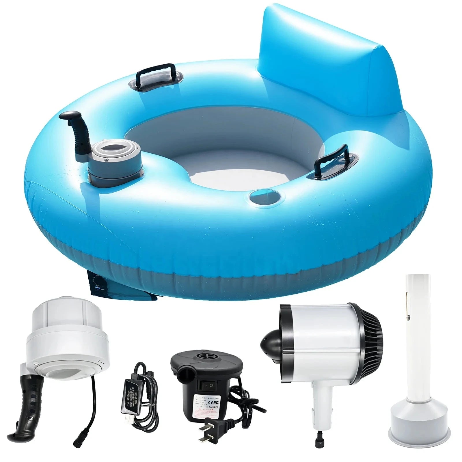 Free Shipping to US - IP68 Waterproof Foldable PVC Electric Swim Ring with Dual-Speed Motor for Beach/Pool Fun Good Vibrations