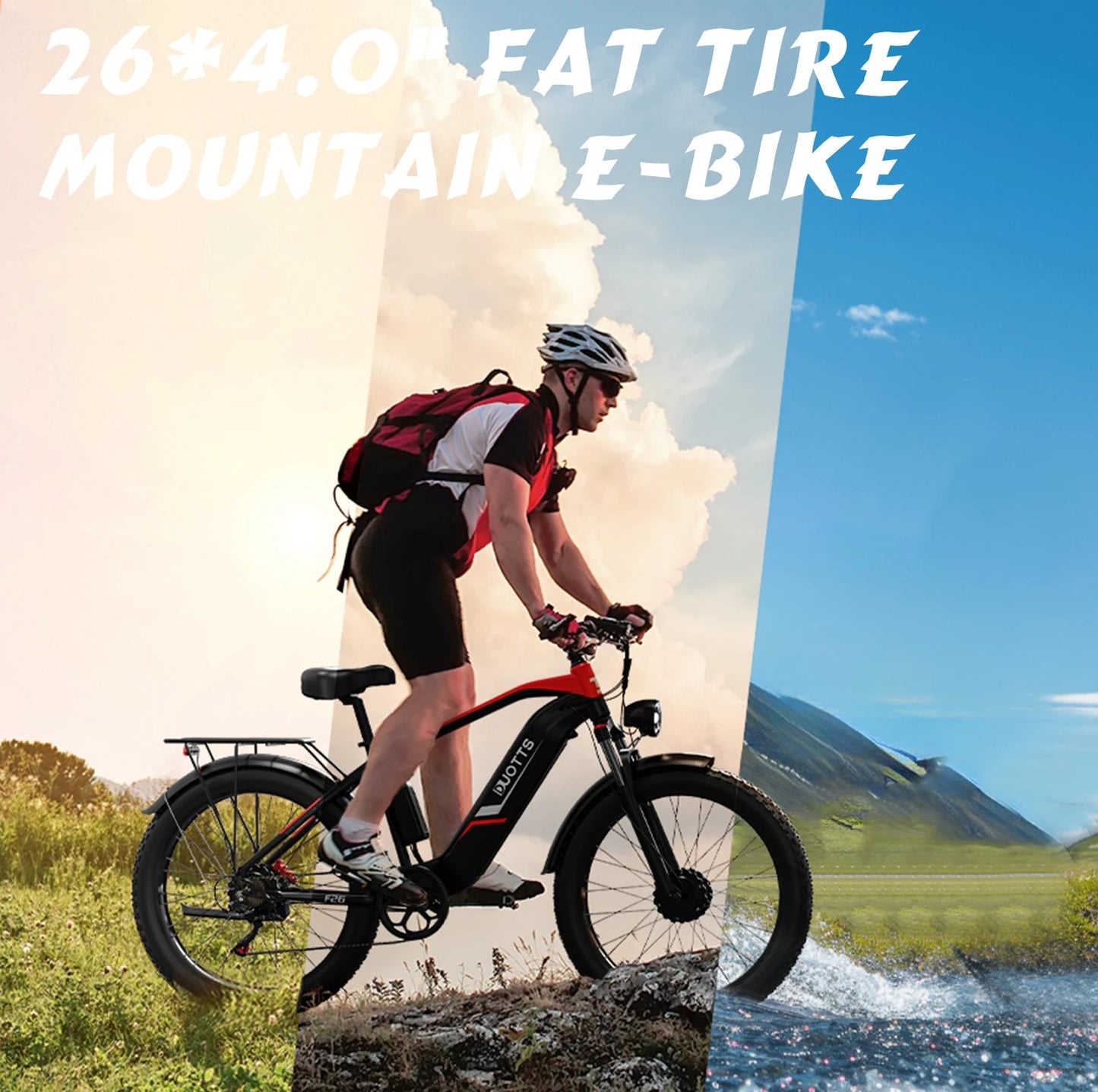 US Free Shipping DUOTTS F26 E Bike Electric Bicycle Mountain Ebike 48V 20AH Dual Motors 26inch Fat Tire Electric Bike for Adults Good Vibrations