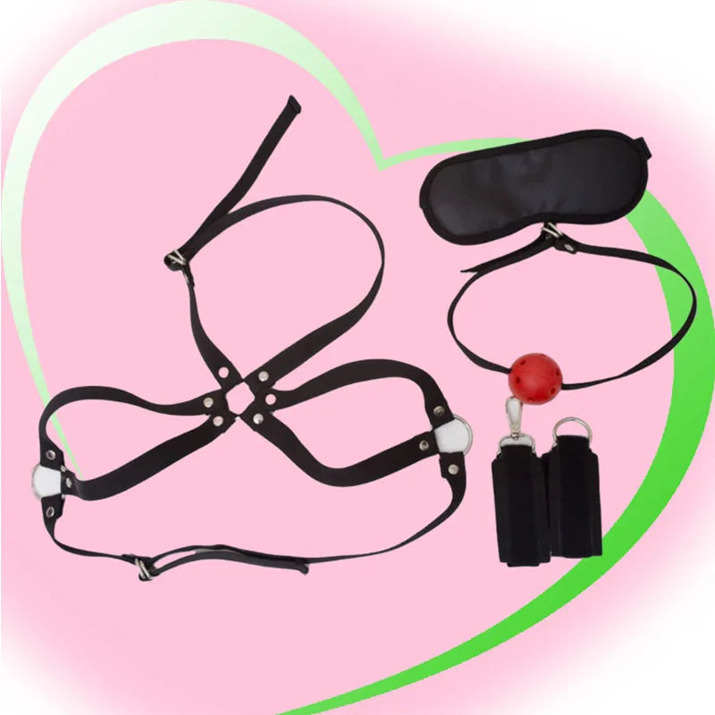 BDSM 4pcs Adult Sex Toys Games Handcuffs Bondage Gear Sex Toys For Women Couples Gags Blindfold Sexy Shop Exotic Accessories GOOD Vibrations