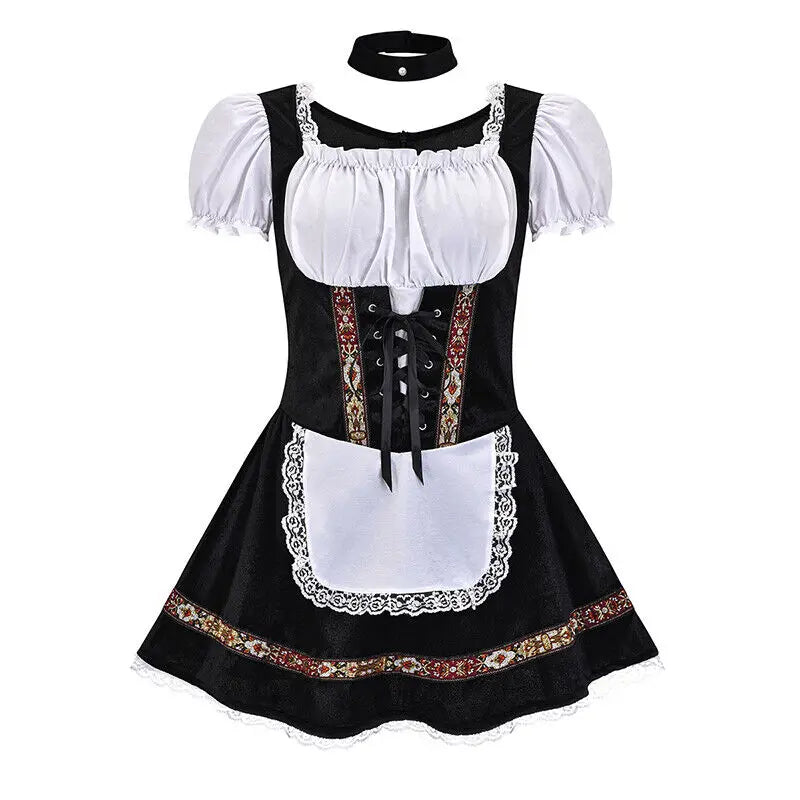 3xl Women Oktoberfest Costume German Bavarian Dirndl Beer Maid Fancy Dress German Bavarian Beer Outfit Cosplay Halloween Costume Good Vibrations