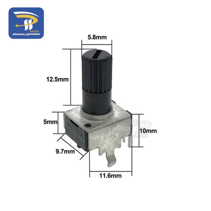 RV09 Kit Vertical 12.5mm Shaft 1K 2K 5K 10K 20K 50K 100K 1M 0932 Adjustable Resistor 9 Type 3Pin Seal Rotary Potentiometer Good Vibrations