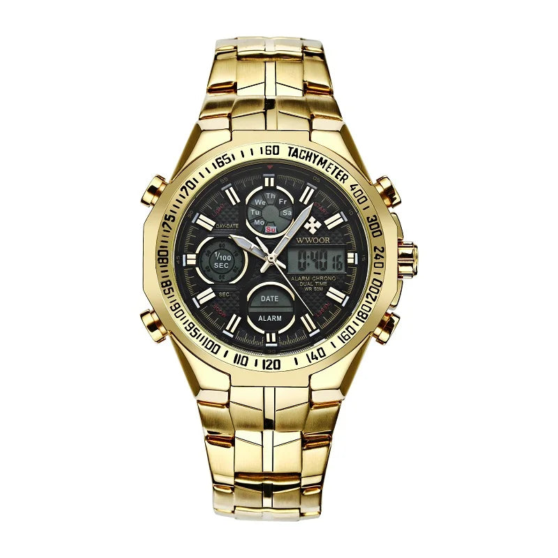 High Quality Digital Quartz Men's Wrist Watches Fashion Electronic Luminous Stainless Steel Waterproof Business Watches for Men Good Vibrations