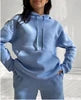Liu Ming Custom Logo Wholesale Fashion Women Outfits Long Sleeve Hooded Loose Tracksuit Sweatshirt and Pants Set Good Vibrations