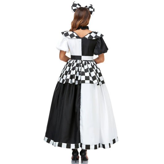 M-XL  COSPLAY Black and White Checked Mickey Halloween Costume Good Vibrations