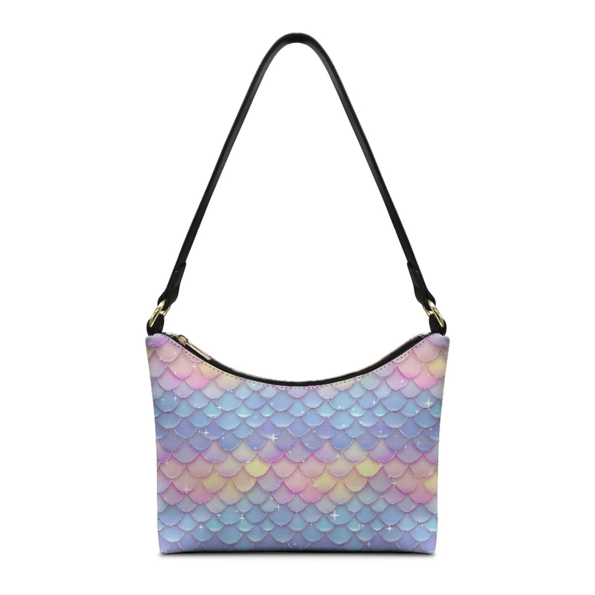 Nice Purple Flowers Birds Print Women's Single Shoulder Bag Fashionable Underarm Design Zip Portable All-Match Mother's Day Gift Good Vibrations