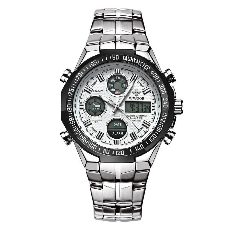 High Quality Digital Quartz Men's Wrist Watches Fashion Electronic Luminous Stainless Steel Waterproof Business Watches for Men Good Vibrations