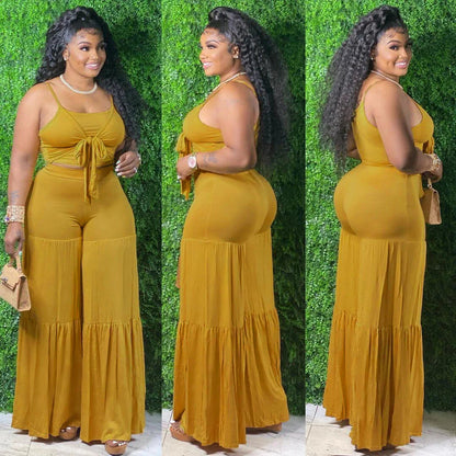 2021 Women Striped Plus Size 2 Piece Sets Women Outfits Crop Top Pants Two Pieces Sets Summer Clothes for Female Good Vibrations