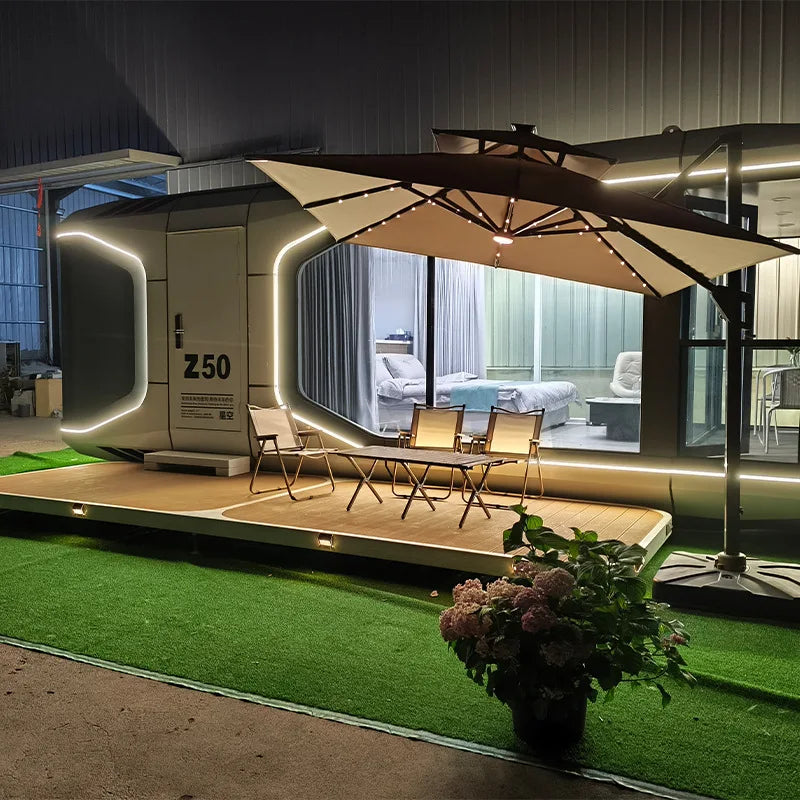 Desert Camping Accommodation Space Capsule Hotel View Sunshine Room Luxury Steel Structure Triangle Bed & Breakfast Room Good Vibrations