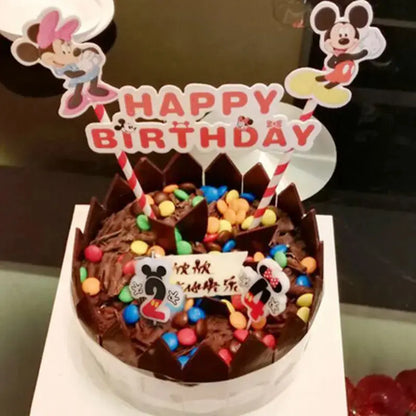 Hot Happy Birthday Number 0-9 Candles Cartoon Mickey Minnie Mouse Candle Cake Cupcake Topper Party Decoration Supplies DIY Gifts Good Vibrations