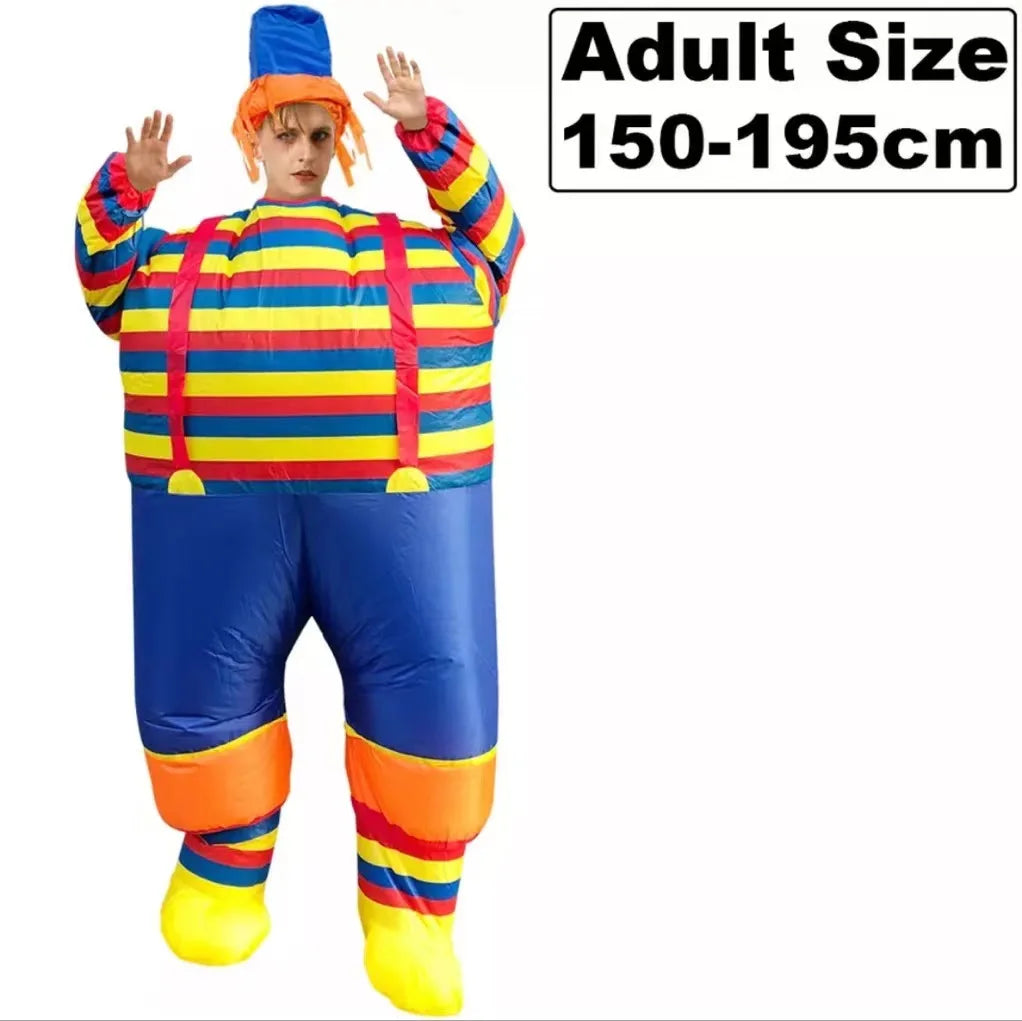 Halloween Costumes for Adult Men Women Cosplay Clown Anime Mascot Inflatable Costume Carnival Party Christmas Role Play Dress Good Vibrations