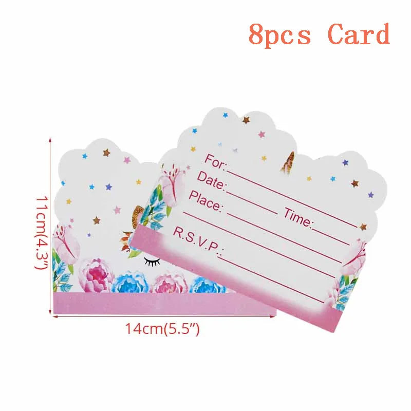 Unicorn Decoration Birthday Party Decor Kids Unicorn Disposable Tableware set Unicornio Baby Shower Girl Birthday Party Supplies Good Vibrations