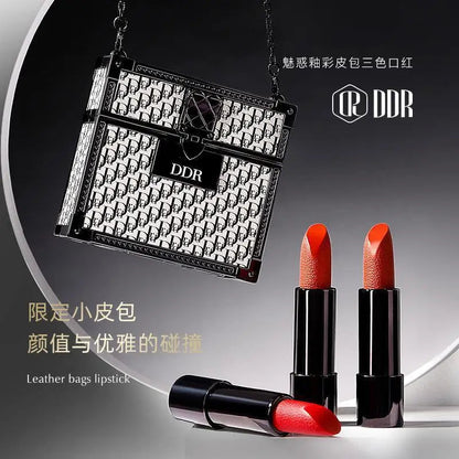 Luxury Pet Leather Bag Lipstick Set Non-Stick Cup Non-Fading Lip Balm Gift Box Lip Stick Full Set Wholesale Good Vibrations