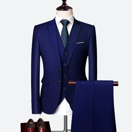 Wedding suit men classical Men's Business suit 3 pieces New Formal Korean Slims Suit   Dress Suit tuxedo groom suit Good Vibrations
