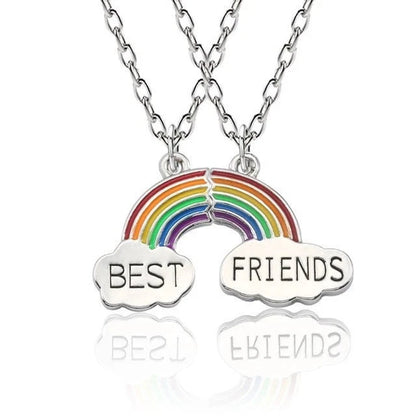 Fashion Best Friends Honey Love Couple Pendant Necklace 2 Pcs/ Set Chain Choke Broken Heart BFF Good Friendship Jewelry Gift Good Vibrations