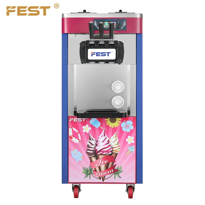 FEST Factory Direct Sell Ice Cream Machine Multi-functional Dual Motor Stainless Steel  Commercial Soft Ice Cream Maker Good Vibrations