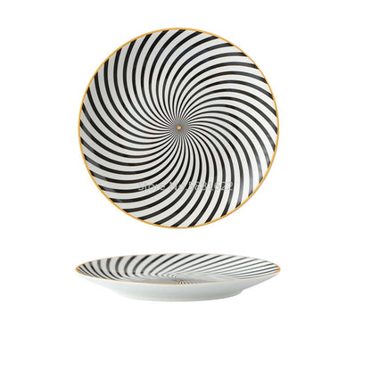 Tableware Ceramic Dinner Plate Set Dish 8/10 Inch Porcelain Cute Dessert Plate Dinnerware Geometric Western Food Steak Plate Good Vibrations